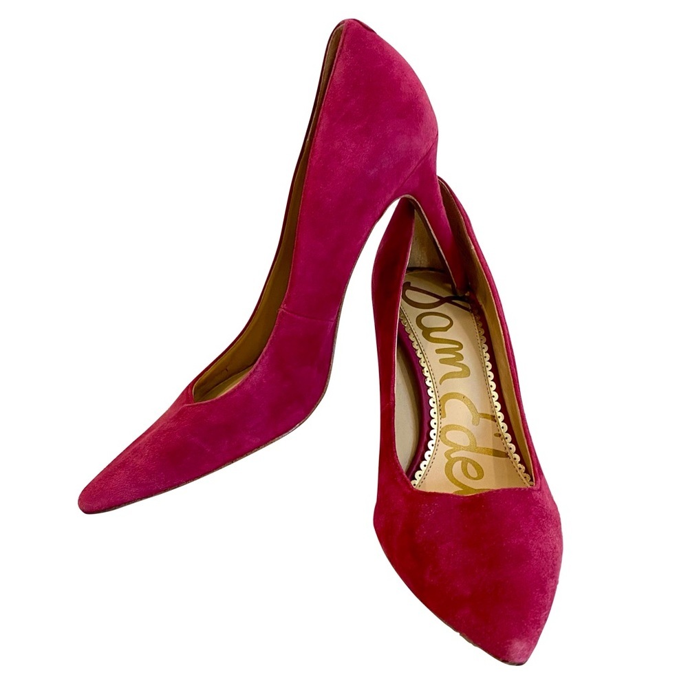 Sam Edelman Fuchsia Suede Pointed Toe Pumps